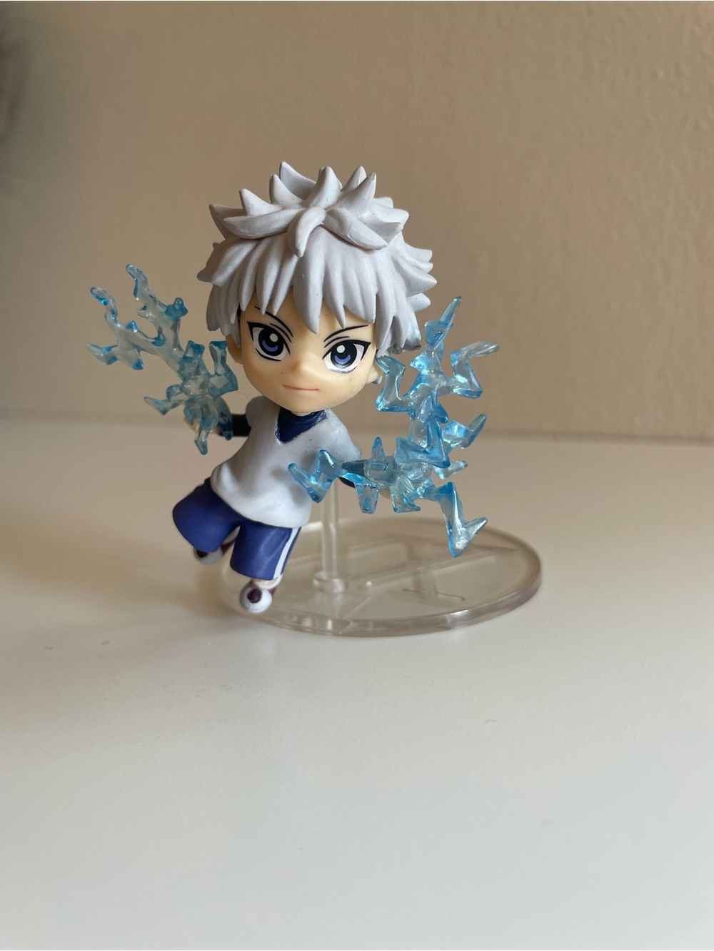 White and Blue Anime Figurine Decorative Accent